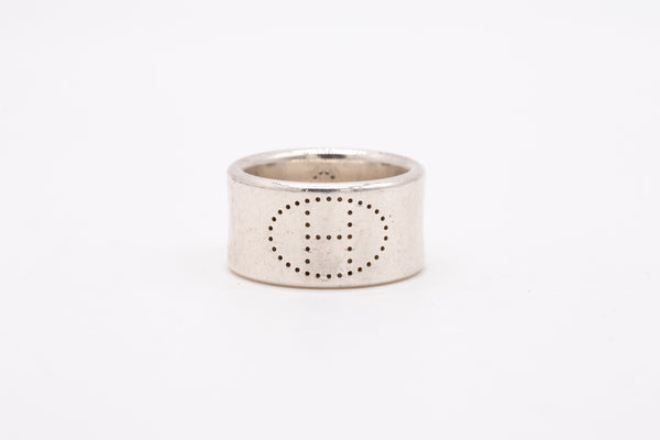 HERMES PARIS ECLIPSE RUBAN RING BAND IN .925 STERLING SILVER