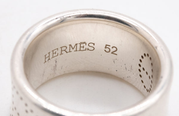 HERMES PARIS ECLIPSE RUBAN RING BAND IN .925 STERLING SILVER