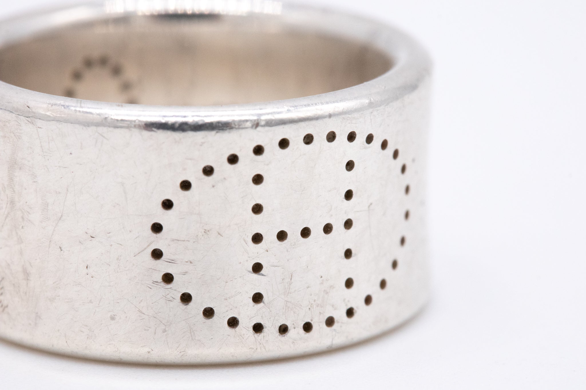 HERMES PARIS ECLIPSE RUBAN RING BAND IN .925 STERLING SILVER