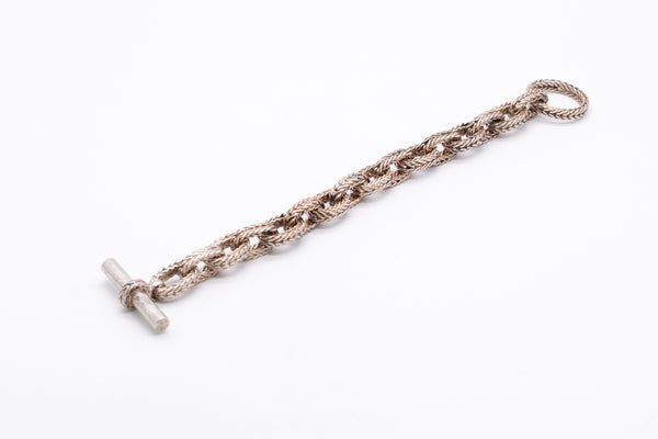 WELLENDORFF GERMANY TEXTURED CHAINED BRACELET IN .925 STERLING SILVER