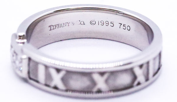TIFFANY & CO. ATLAS RING WITH DIAMONDS 18 KT WHITE GOLD