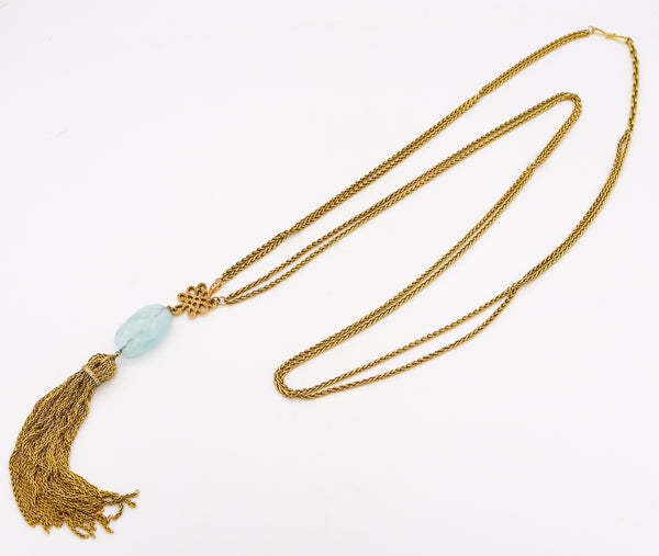 H. Stern Diane Von Furstenberg Long Necklace in 18 kt Gold With 22.45 Ctw in Diamonds & Aquamarine