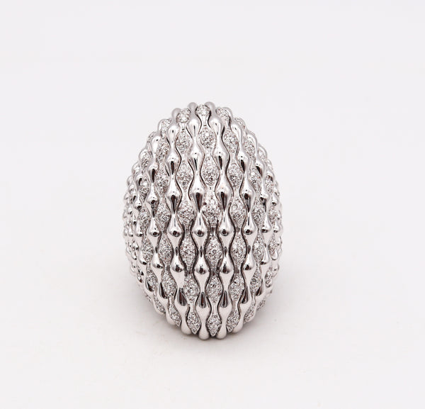 Palmiero Milano Domed Cocktail Ring In 18Kt White Gold With 4.89 Ctw Diamonds