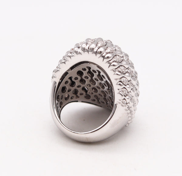 Palmiero Milano Domed Cocktail Ring In 18Kt White Gold With 4.89 Ctw Diamonds