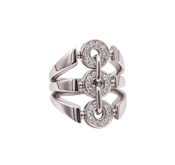 Bvlgari Roma Cocktail Ring In 18Kt White Gold With VS Diamonds