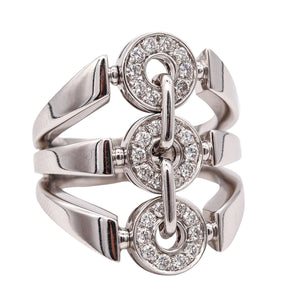 Bvlgari Roma Cocktail Ring In 18Kt White Gold With VS Diamonds