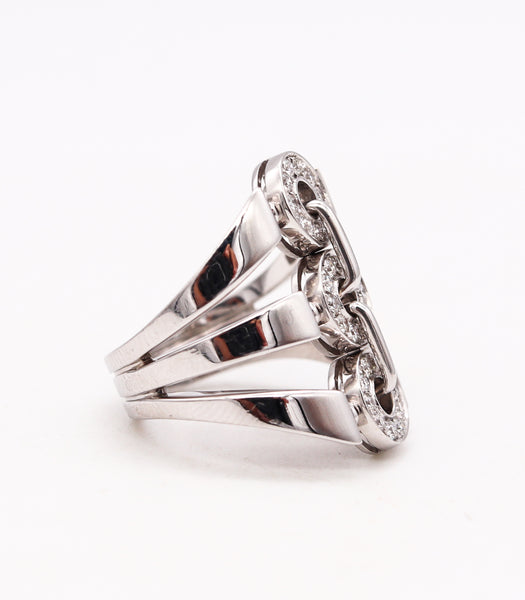 Bvlgari Roma Cocktail Ring In 18Kt White Gold With VS Diamonds