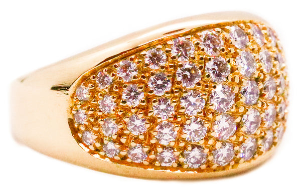 SOLID 18 KT YELLOW GOLD RING WITH EXCEPTIONAL 1.56 Cts VS-1 DIAMONDS