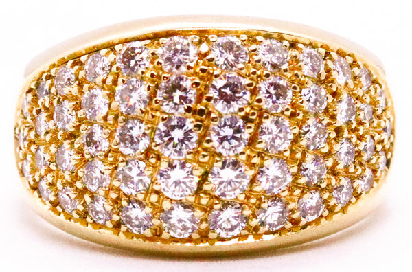SOLID 18 KT YELLOW GOLD RING WITH EXCEPTIONAL 1.56 Cts VS-1 DIAMONDS