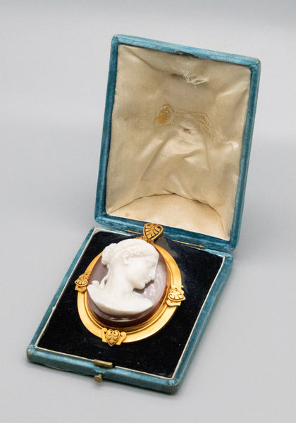 Emil Biedermann 1867 Austria Important Presentation Agate Cameo-Pendant In 19Kt Yellow Gold