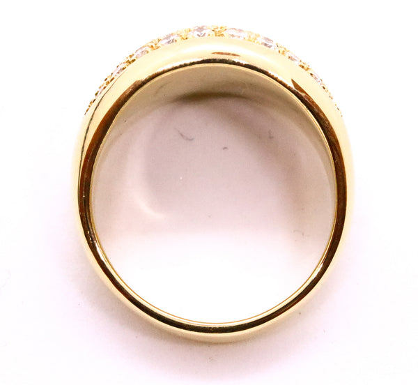 SOLID 18 KT YELLOW GOLD RING WITH EXCEPTIONAL 1.56 Cts VS-1 DIAMONDS