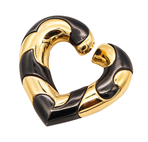 Marina B Milan Pardy Mari Pendant Brooch In 18 Kt Yellow & Blackened Gold