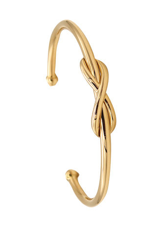 Tiffany Co Infinity Motif Cuff Bracelet In Solid 18Kt Yellow Gold With Boxes