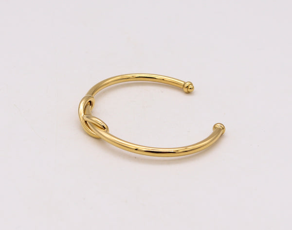 TIFFANY & CO. Infinity Motif Cuff Bracelet In Solid 18Kt Yellow Gold With Boxes