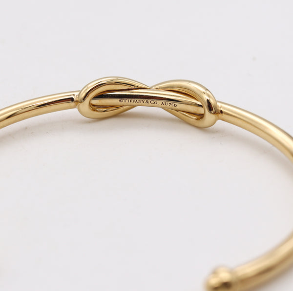 TIFFANY & CO. Infinity Motif Cuff Bracelet In Solid 18Kt Yellow Gold With Boxes