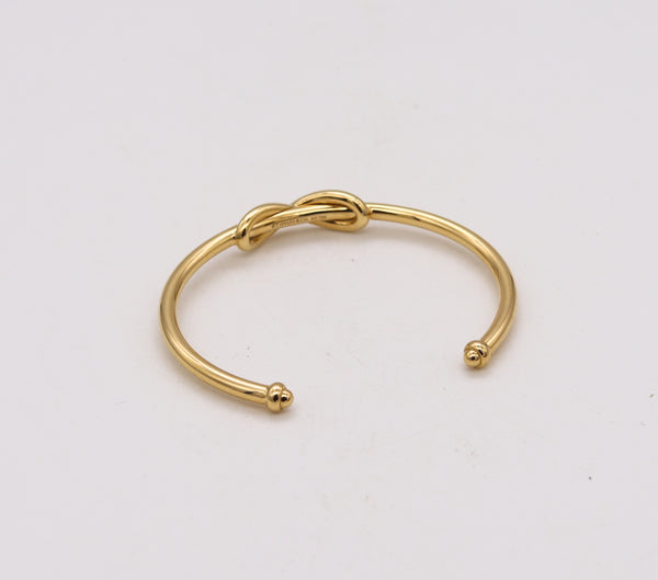 TIFFANY & CO. Infinity Motif Cuff Bracelet In Solid 18Kt Yellow Gold With Boxes