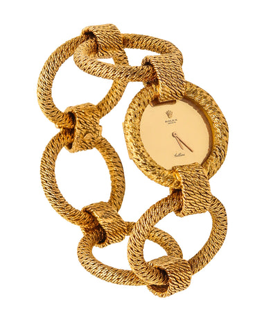George L'Enfant 1970 Paris For Rolex SA Braided Bracelet Watch In 18Kt Yellow Gold