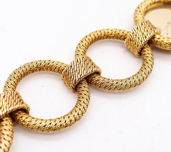 George L'Enfant 1970 Paris For Rolex SA Braided Bracelet Watch In 18Kt Yellow Gold
