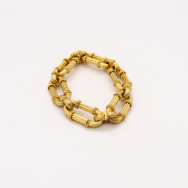 -Carlo Weingrill Italy 1960 Massive Neoclassic Bracelet In Solid 18Kt Yellow Gold