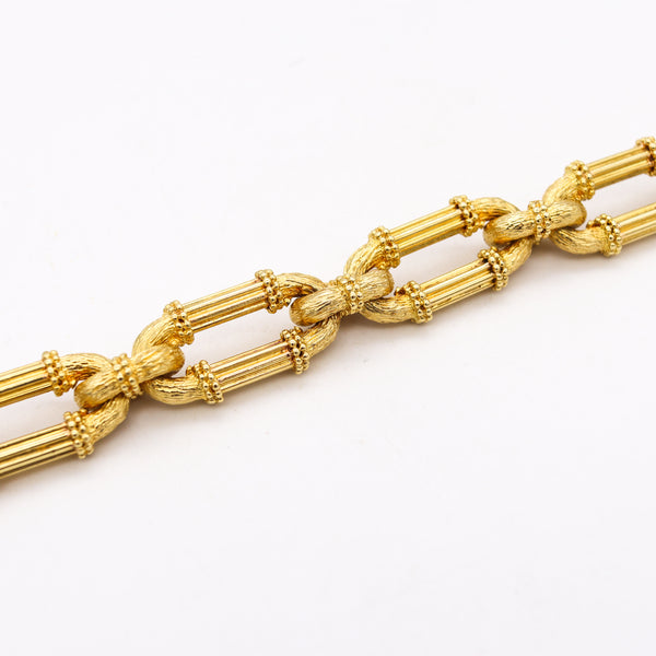 -Carlo Weingrill Italy 1960 Massive Neoclassic Bracelet In Solid 18Kt Yellow Gold