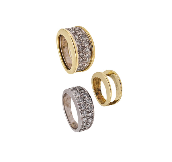 Jose Hess Convertible Two Tones Ring In 14Kt Gold With 1.80 Ctw In VS Diamonds