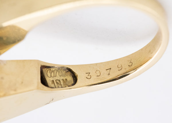 Cartier 1970 Aldo Cipullo Rare Geometric Toi Et Moi Ring In 18Kt Gold With Squared Gemstones