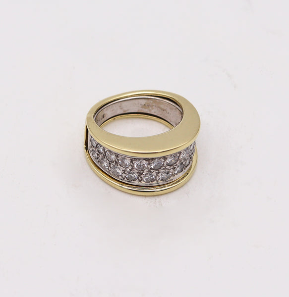 Jose Hess Convertible Two Tones Ring In 14Kt Gold With 1.80 Ctw In VS Diamonds