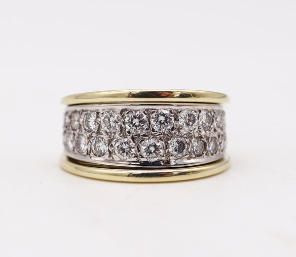 Jose Hess Convertible Two Tones Ring In 14Kt Gold With 1.80 Ctw In VS Diamonds