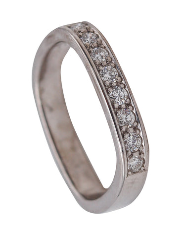 Paul Binder 1970 Swiss Square Eternity Ring In 18Kt White Gold With VS Diamonds