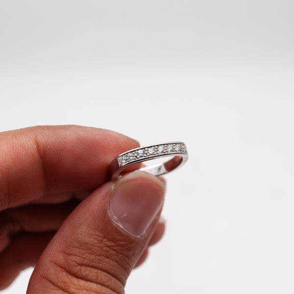 Paul Binder 1970 Swiss Square Eternity Ring In 18Kt White Gold With VS Diamonds