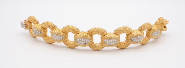 BIRKS 1960'S MID CENTURY 18 KT GOLD AND PLATINUM BRACELET WITH 3.36 Cts IN DIAMONDS