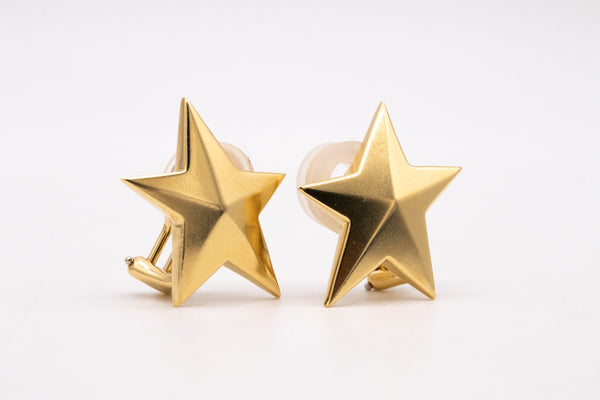 *Tiffany & Co. 1983 Angela Cummings Stars earrings in solid 18 kt polished yellow gold