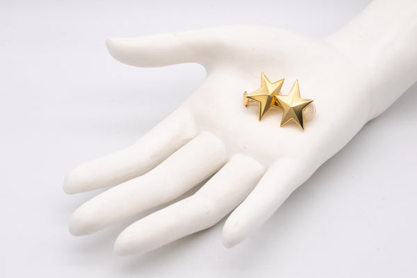 *Tiffany & Co. 1983 Angela Cummings Stars earrings in solid 18 kt polished yellow gold
