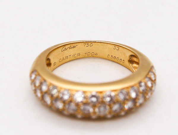 *Cartier Paris Mimi Band Ring In 18Kt Yellow Gold With 1.15 Ctw In VVS Diamonds