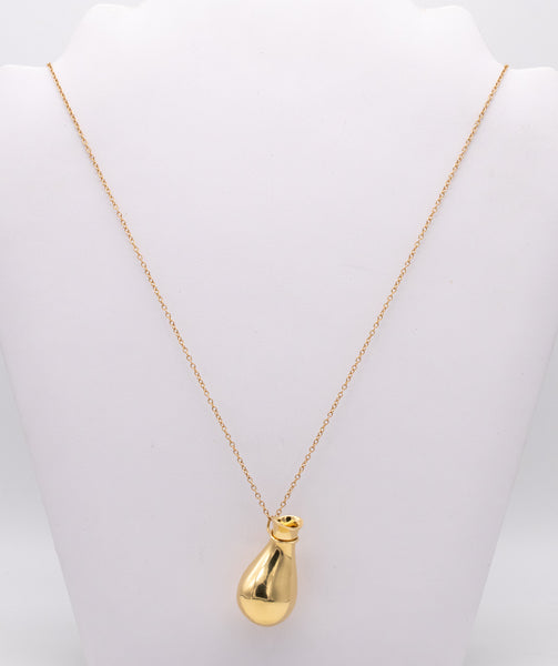 *Tiffany & Co. 1970's by Elsa Peretti gold jug jag in solid 18 kt yellow gold with long chain