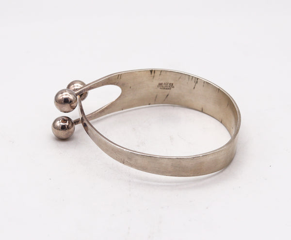 Anna Greta Eker 1970 Modernist Geometric Bangle Bracelet In Sterling Silver