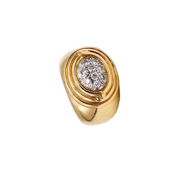 Tiffany & Co. 1970 Schlumberger Rare Ring In 18Kt Gold and Platinum With VS Diamonds