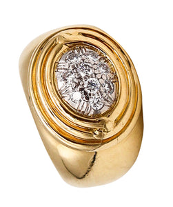 Tiffany & Co. 1970 Schlumberger Rare Ring In 18Kt Gold and Platinum With VS Diamonds