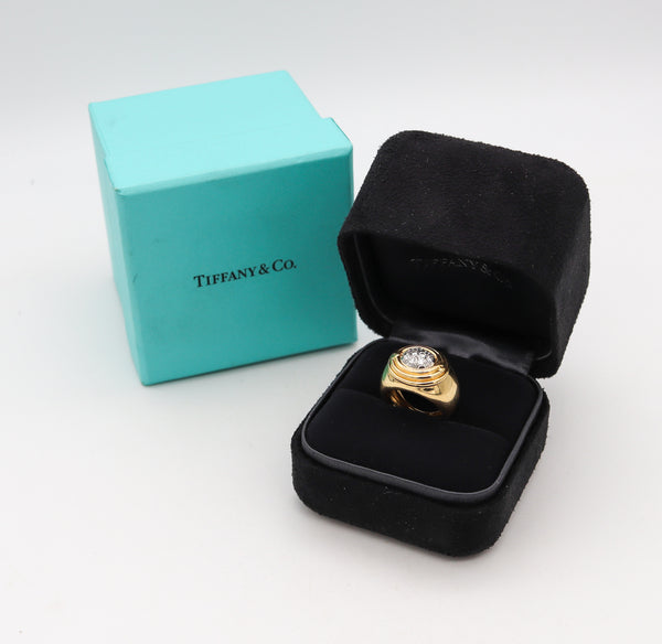 Tiffany & Co. 1970 Schlumberger Rare Ring In 18Kt Gold and Platinum With VS Diamonds