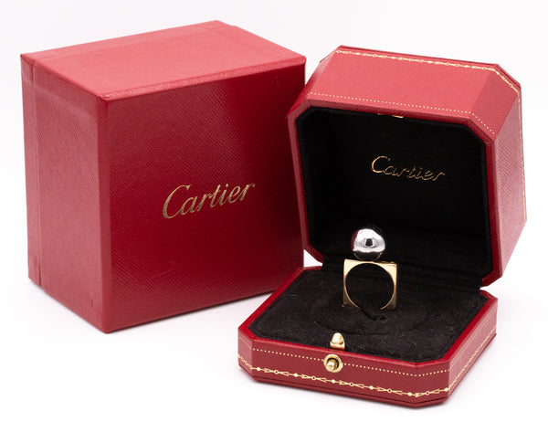 CARTIER 1970'S BY DINH VAN 18 KARATS GOLD GEOMETRIC ICONIC RING