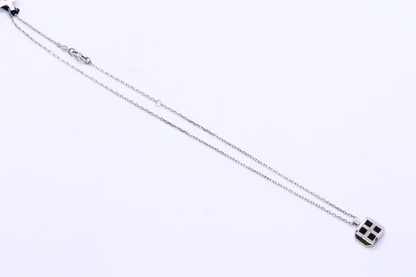 LUCA CARATI 18 KT WHITE GOLD NECKLACE CHAIN WITH DIAMONDS