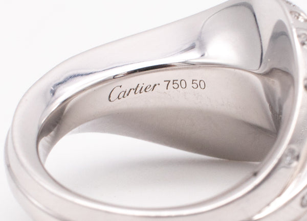 Cartier Paris Rare Nouberg Berg Ring Model 18Kt White Gold With 1.12 Cts VS Diamonds