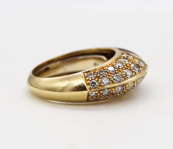 Cartier Paris Geometric Ring In 18Kt Yellow Gold With 5.46 Ctw Diamonds & Tiger Eye Quartz