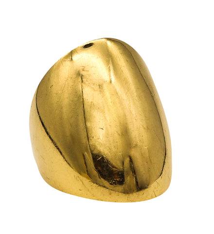 -Cartier 1970 Sculptural Retro And Modernist Bold Ring In 18Kt Yellow Gold