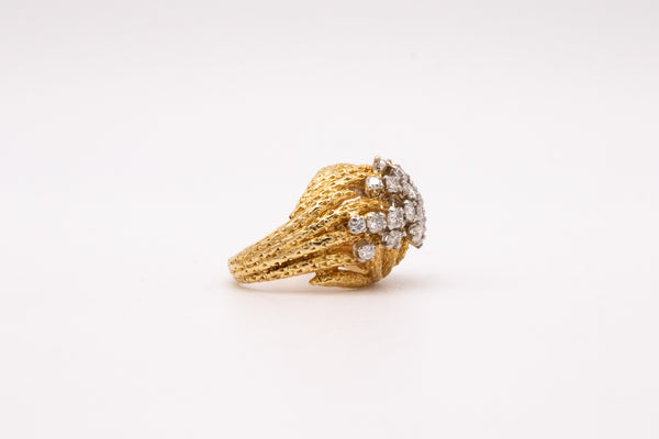 Kutchinsky 1972 London 18Kt Gold And Platinum Ring With 1.82 Ctw VS Diamonds