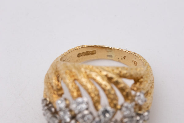 Kutchinsky 1972 London 18Kt Gold And Platinum Ring With 1.82 Ctw VS Diamonds