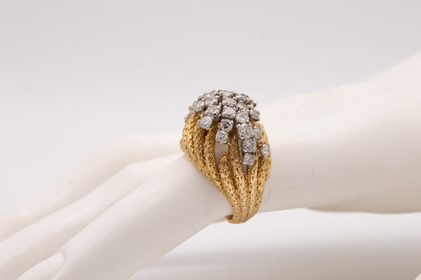 Kutchinsky 1972 London 18Kt Gold And Platinum Ring With 1.82 Ctw VS Diamonds