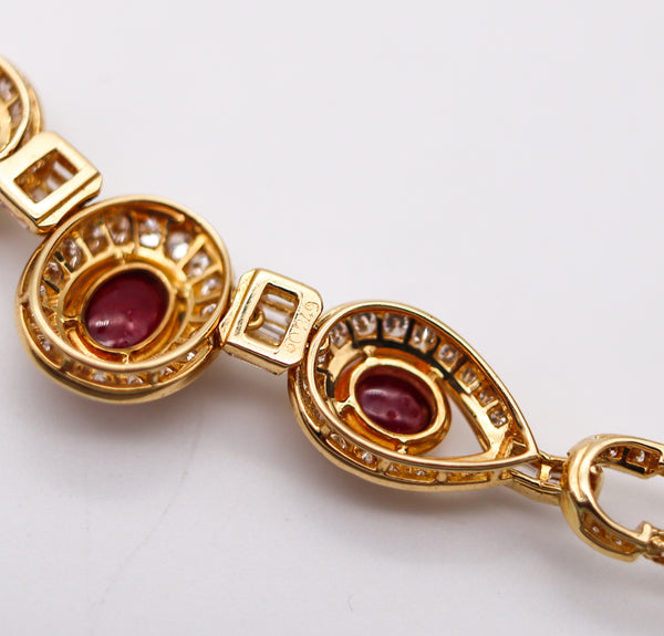 -Cartier George L'Enfant Necklace In 18Kt Gold With 10.42 Cts Of Burmese Rubies And Diamonds