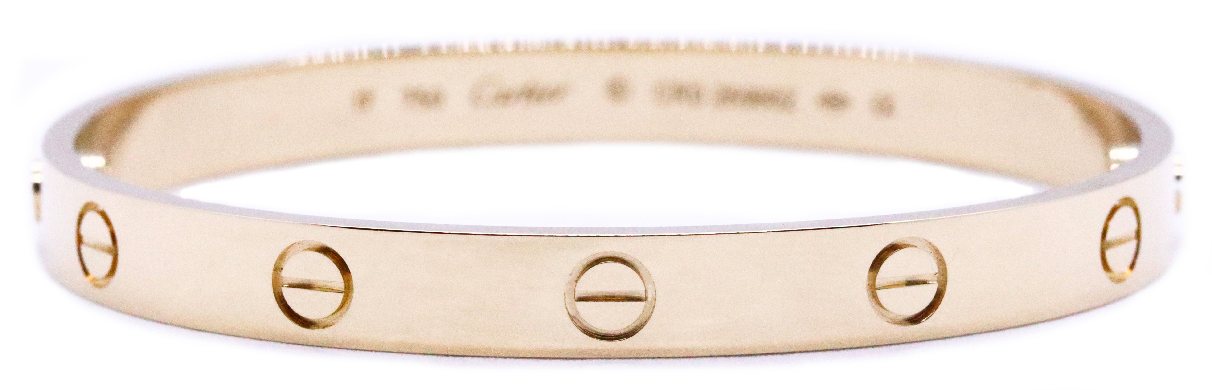 Cartier LOVE Bracelet YG ♯18 CARTIER LOVE BRACELET 18 KT YELLOW GOLD SIZE 17 NIB WITH