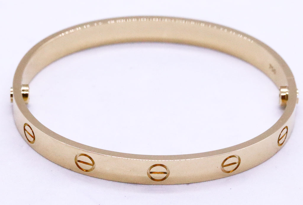 CARTIER LOVE BRACELET 18 KT YELLOW GOLD SIZE 17 NIB WITH